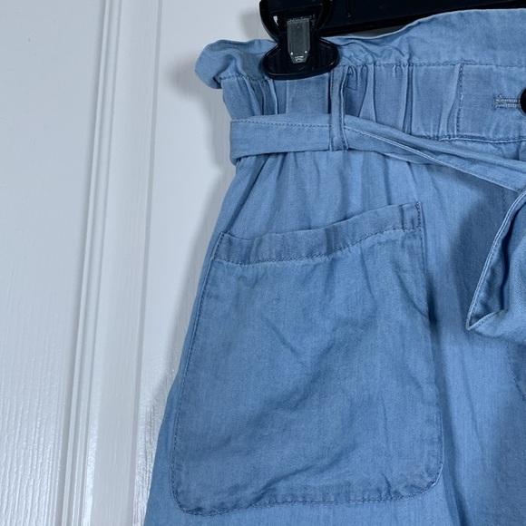 Atelier Reve Light Blue Lightweight Wide Leg Belted Pants Size 6 EUC #DS-0297 - Picture 3 of 5